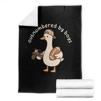 Outnumbered By Boys Funny Mom Goose Throw Blanket