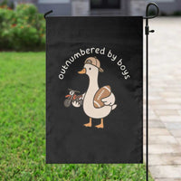 Outnumbered By Boys Funny Mom Goose Garden Flag