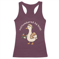 Outnumbered By Boys Funny Mom Goose Racerback Tank Top