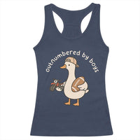 Outnumbered By Boys Funny Mom Goose Racerback Tank Top