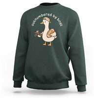 Outnumbered By Boys Funny Mom Goose Sweatshirt