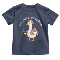 Outnumbered By Boys Funny Mom Goose Toddler T Shirt