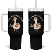 Outnumbered By Boys Funny Mom Goose Tumbler With Handle