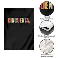 50th Birthday Cincuenta Garden Flag Spanish Mexican 50 Years Old Bday