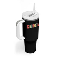50th Birthday Cincuenta Tumbler With Handle Spanish Mexican 50 Years Old Bday