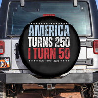 America Turns 250 I Turn 50 Spare Tire Cover 50th Birthday 250th Anniversary USA Vintage 1976