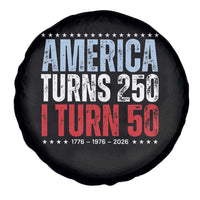 America Turns 250 I Turn 50 Spare Tire Cover 50th Birthday 250th Anniversary USA Vintage 1976