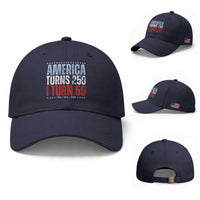America Turns 250 I Turn 50 Baseball Cap 50th Birthday 250th Anniversary USA Vintage 1976