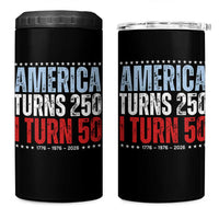 America Turns 250 I Turn 50 4 in 1 Can Cooler Tumbler 50th Birthday 250th Anniversary USA Vintage 1976