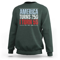 America Turns 250 I Turn 50 Sweatshirt 50th Birthday 250th Anniversary USA Vintage 1976