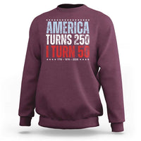 America Turns 250 I Turn 50 Sweatshirt 50th Birthday 250th Anniversary USA Vintage 1976
