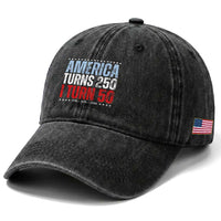 America Turns 250 I Turn 50 Washed Cotton Baseball Cap 50th Birthday 250th Anniversary USA Vintage 1976
