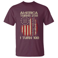 America Turns 250 I Turn 100 T Shirt 100th Birthday 250th Anniversary USA Vintage 1926 Bday
