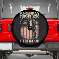 America Turns 250 I Turn 90 Spare Tire Cover 90th Birthday 250th Anniversary USA Vintage 1936 Bday