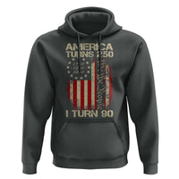 America Turns 250 I Turn 90 Hoodie 90th Birthday 250th Anniversary USA Vintage 1936 Bday