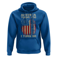 America Turns 250 I Turn 90 Hoodie 90th Birthday 250th Anniversary USA Vintage 1936 Bday