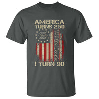 America Turns 250 I Turn 90 T Shirt 90th Birthday 250th Anniversary USA Vintage 1936 Bday