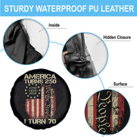 America Turns 250 I Turn 70 Spare Tire Cover 70th Birthday 250th Anniversary USA Vintage 1956 Bday