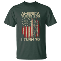 America Turns 250 I Turn 70 T Shirt 70th Birthday 250th Anniversary USA Vintage 1956 Bday