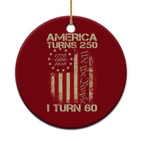 America Turns 250 I Turn 60 Ceramic Ornament 60th Birthday 250th Anniversary USA Vintage 1966 Bday