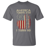 America Turns 250 I Turn 60 T Shirt 60th Birthday 250th Anniversary USA Vintage 1966 Bday