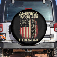America Turns 250 I Turn 40 Spare Tire Cover 40th Birthday 250th Anniversary USA Vintage 1986 Bday