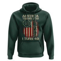 America Turns 250 I Turn 40 Hoodie 40th Birthday 250th Anniversary USA Vintage 1986 Bday