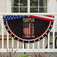 America Turns 250 I Turn 40 Patriotic Fan Flag 40th Birthday 250th Anniversary USA Vintage 1986 Bday