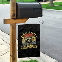 60th Birthday Raccoon Garden Flag Feral And Sixty Still Digging Through Life's Trash Est 1966