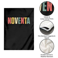 90th Birthday Noventa Garden Flag Spanish Mexican 90 Years Old Bday