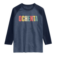80th Birthday Ochenta Raglan Shirt Spanish Mexican 80 Years Old Bday