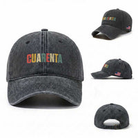 40th Birthday Cuarenta Washed Cotton Baseball Cap Spanish Mexican 40 Years Old Bday
