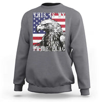 4th Of July Sweatshirt This Is My Pride Flag White Bald Eagle USA American Flag - Wonder Print Shop