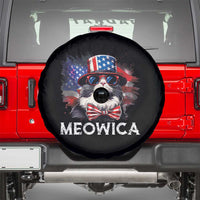 Funny 4th Of July Spare Tire Cover Meowica American Flag USA Cat