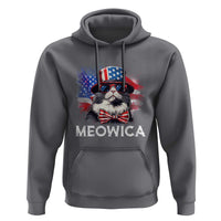 Funny 4th Of July Hoodie Meowica American Flag USA Cat - Wonder Print Shop