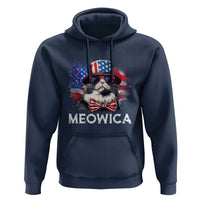 Funny 4th Of July Hoodie Meowica American Flag USA Cat - Wonder Print Shop