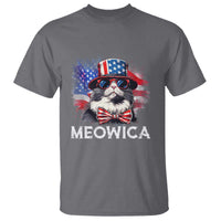 Funny 4th Of July T Shirt Meowica American Flag USA Cat - Wonder Print Shop