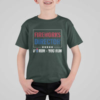 Funny 4th Of July T Shirt For Kid Fireworks Director If I Run You Run America Flag - Wonder Print Shop