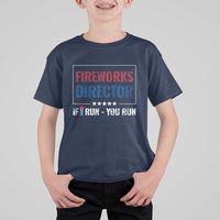 Funny 4th Of July T Shirt For Kid Fireworks Director If I Run You Run America Flag - Wonder Print Shop