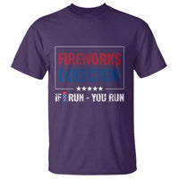 Funny 4th Of July T Shirt Fireworks Director If I Run You Run America Flag - Wonder Print Shop