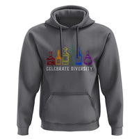 LGBTQ Pride Hoodie Celebrate Diversity LGBT Flag Wine Drinker - Wonder Print Shop