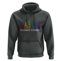 LGBTQ Pride Hoodie Celebrate Diversity LGBT Flag Wine Drinker - Wonder Print Shop
