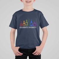LGBTQ Pride T Shirt For Kid Celebrate Diversity LGBT Flag Wine Drinker - Wonder Print Shop