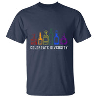 LGBTQ Pride T Shirt Celebrate Diversity LGBT Flag Wine Drinker - Wonder Print Shop
