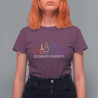 LGBTQ Pride T Shirt For Women Celebrate Diversity LGBT Flag Wine Drinker - Wonder Print Shop