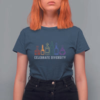 LGBTQ Pride T Shirt For Women Celebrate Diversity LGBT Flag Wine Drinker - Wonder Print Shop