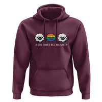 LGBTQ Hoodie Jesus Loves All His Sheep Gay Pride Woolly Sheep - Wonder Print Shop