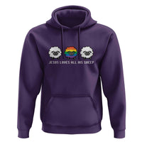 LGBTQ Hoodie Jesus Loves All His Sheep Gay Pride Woolly Sheep - Wonder Print Shop