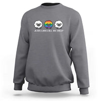 LGBTQ Sweatshirt Jesus Loves All His Sheep Gay Pride Woolly Sheep - Wonder Print Shop
