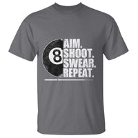 Billards Lover T Shirt Aim Shoot Swear Repeat Funny Pool Balls Cue - Wonder Print Shop